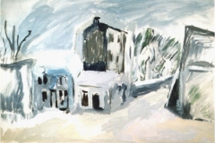 Villaggio sotto la neve - Tempera su foglio 45 x 30 - € 300