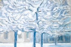 Alberi carichi di neve - Olio su carta 50 x 35 - € 400