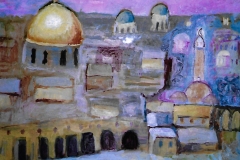 Gerusalemme con la cupola d'oro della roccia - 50 x 35 € 400