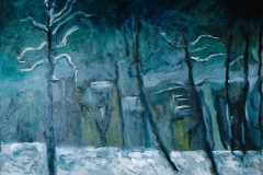 Neve nell'oscurità - Olio su carta 50 x 35 - € 400